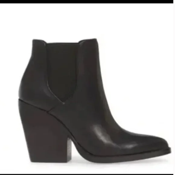 BP - Chelsea Lex Black Leather Bootie Size 7 - Picture 2 of 8